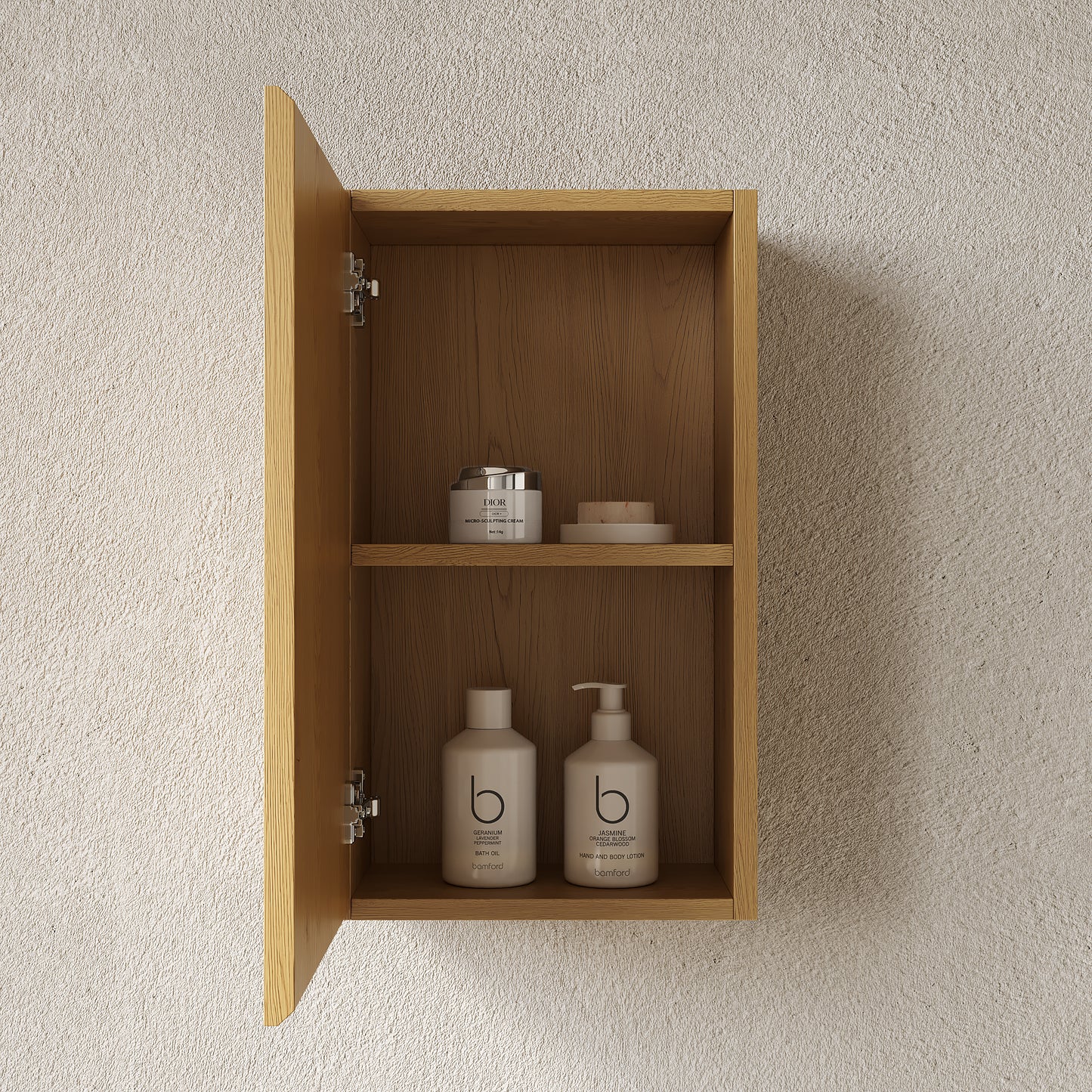 MITCH 23 inch tall cabinet with damped hinge door - open view