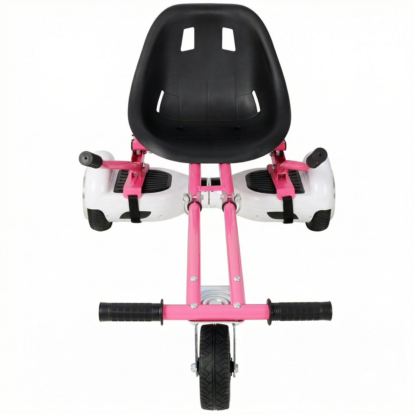 Hoverboard Seat Attachment Go-Kart,Fits 6.5" 8"10" Hoverboards, Heavy Duty Dual Pole & Dual Shock Absorber,Sturdy Adjustable Off-Road Frame,Hover Cart for Family Fun,not include Hoverboard,Pink image 4