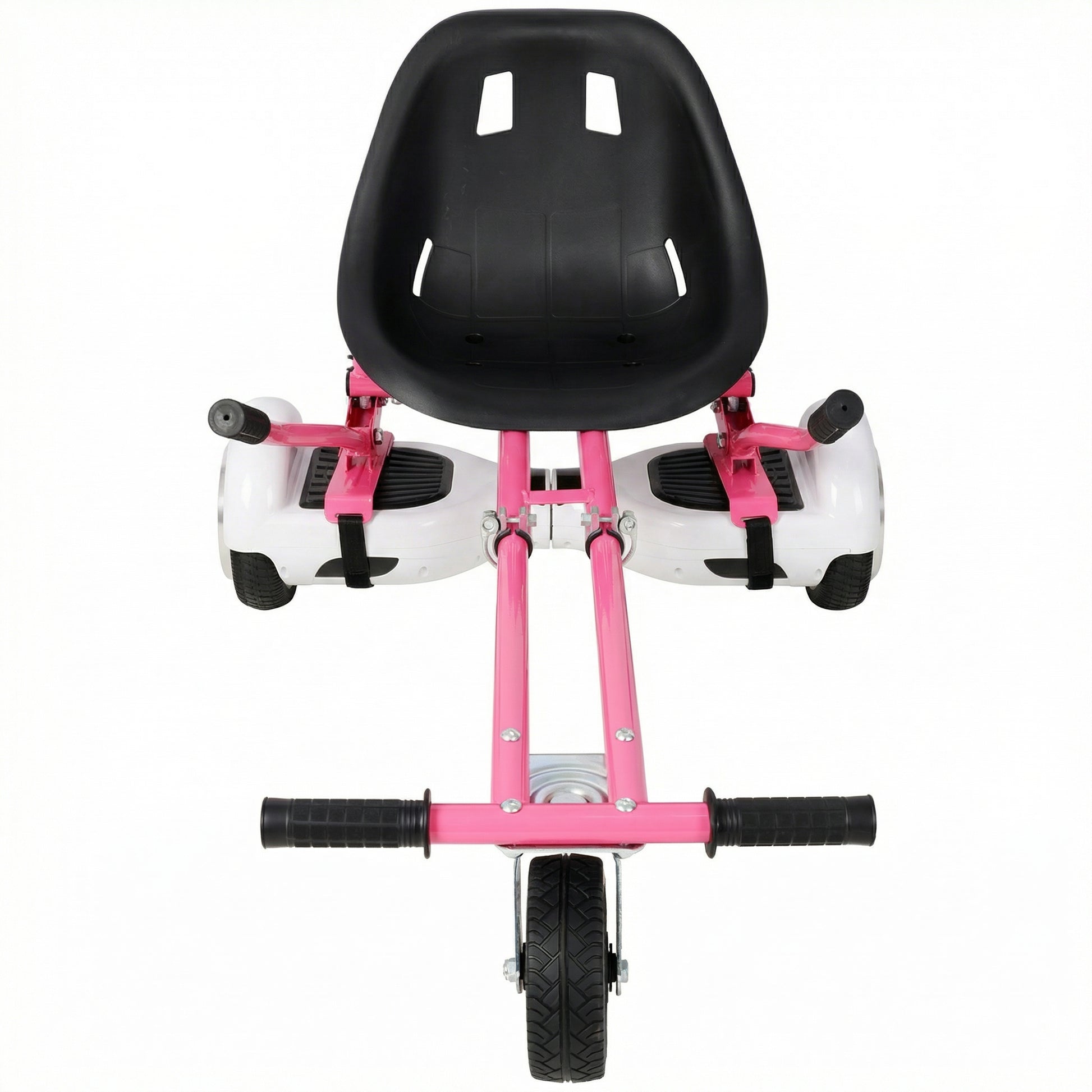 Hoverboard Seat Attachment Go-Kart,Fits 6.5" 8"10" Hoverboards, Heavy Duty Dual Pole & Dual Shock Absorber,Sturdy Adjustable Off-Road Frame,Hover Cart for Family Fun,not include Hoverboard,Pink image 4