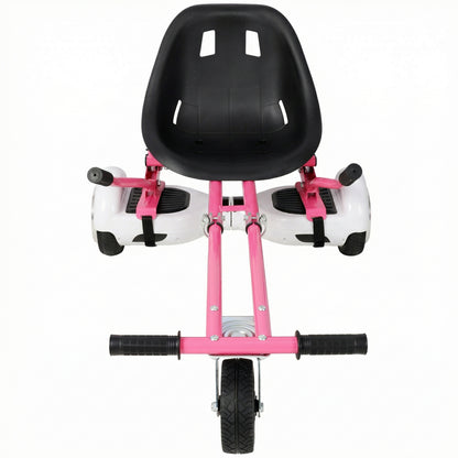 Hoverboard Seat Attachment Go-Kart,Fits 6.5" 8"10" Hoverboards, Heavy Duty Dual Pole & Dual Shock Absorber,Sturdy Adjustable Off-Road Frame,Hover Cart for Family Fun,not include Hoverboard,Pink image 4