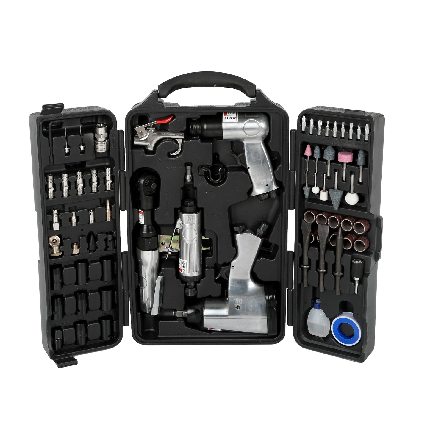 71 Piece Air Tool and Accessories Kit, Impact Wrench, Air Ratchet, Die Grinder, Aire Hammer, Hose Fittings, Storage Case image 1
