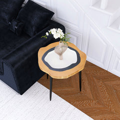 Small Side Table Coffee Table Bedside Table Night Stand for Living Room Bedroom & Balcony, MDF, Metal Legs ,Easy to Assemble