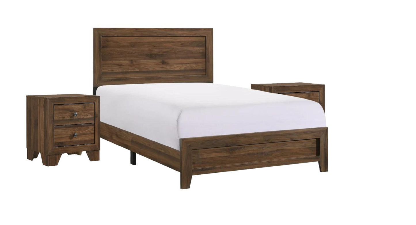 Beautiful 1pc Full Size Panel Bed Brown Cherry Finish Wooden Contemporary Bedroom Furniture image 4
