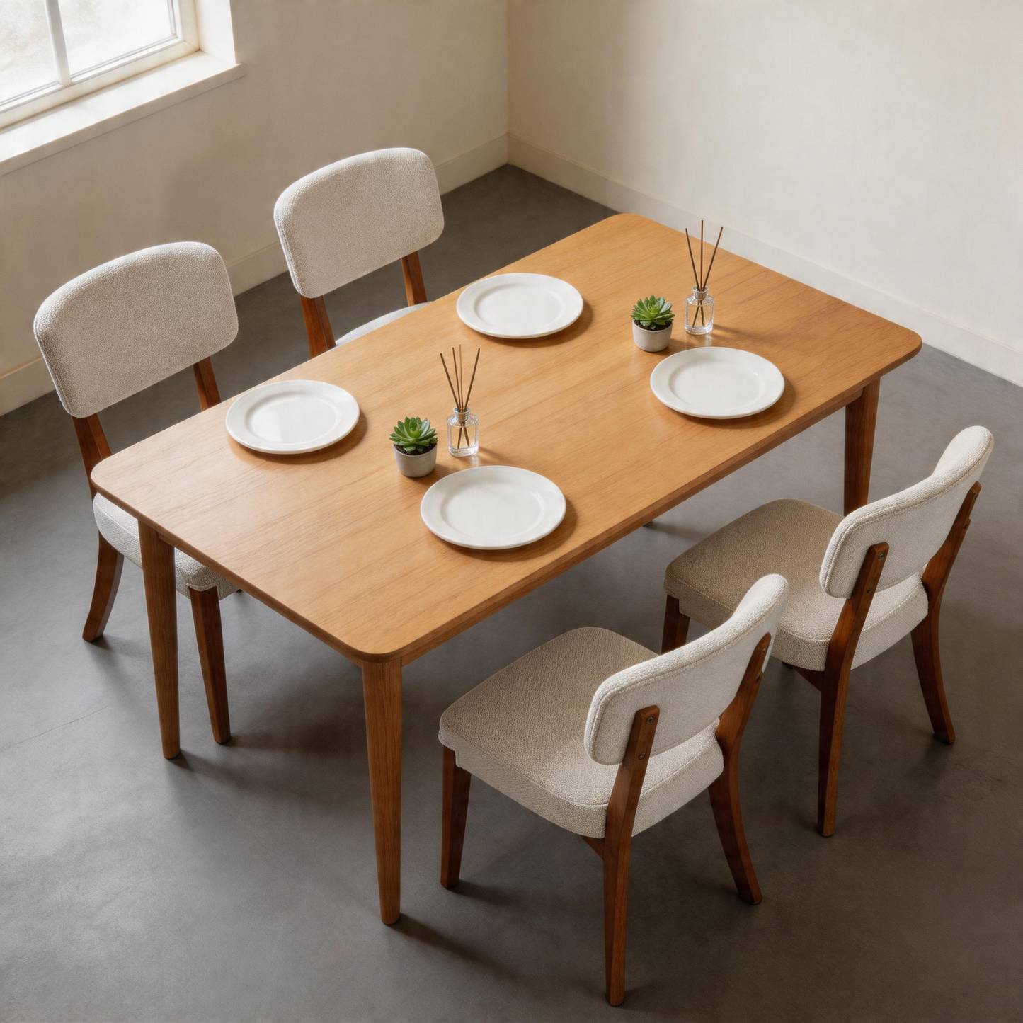 Modern Armless Dining Chairs Set of 2, Beige, Contemporary Side Chairs with Wood Legs - Versatile Accent Chairs for Dining Room, Kitchen, or Living Room image 3