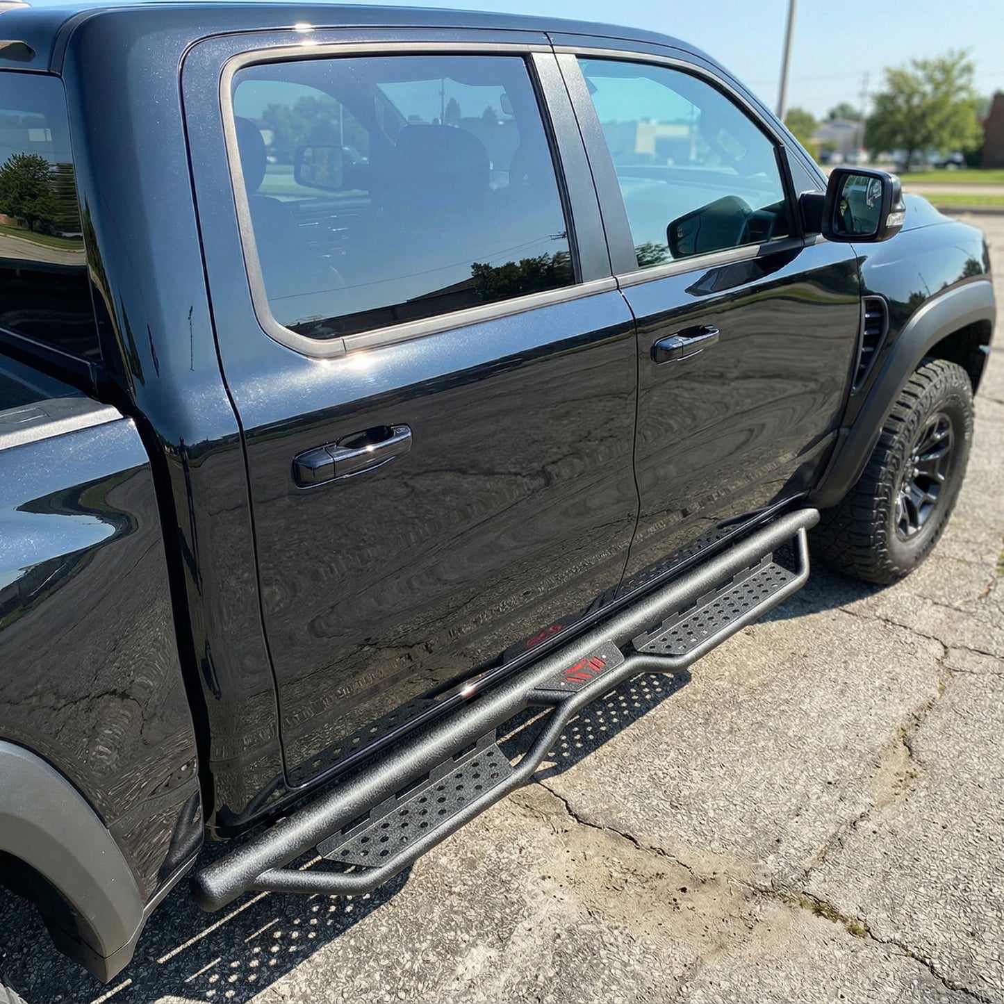 Running Boards Compatible with 2019-2026 Dodge Ram 1500 New Body Crew Cab, 6 inch Two-Stair Side Steps Nerf Bars (Excl 19-26 1500 Classic) image 4