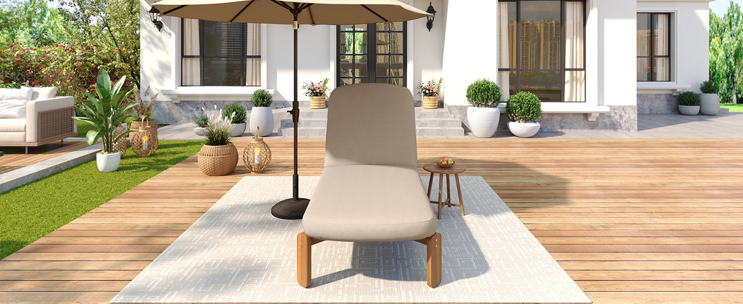 Outdoor Chaise Lounge Adjustable Patio Chaise Outdoor Reclining Chair Pool Lounge Chair with Adjustable Backrest for Patio, Poolside or Beach, Brown image 5