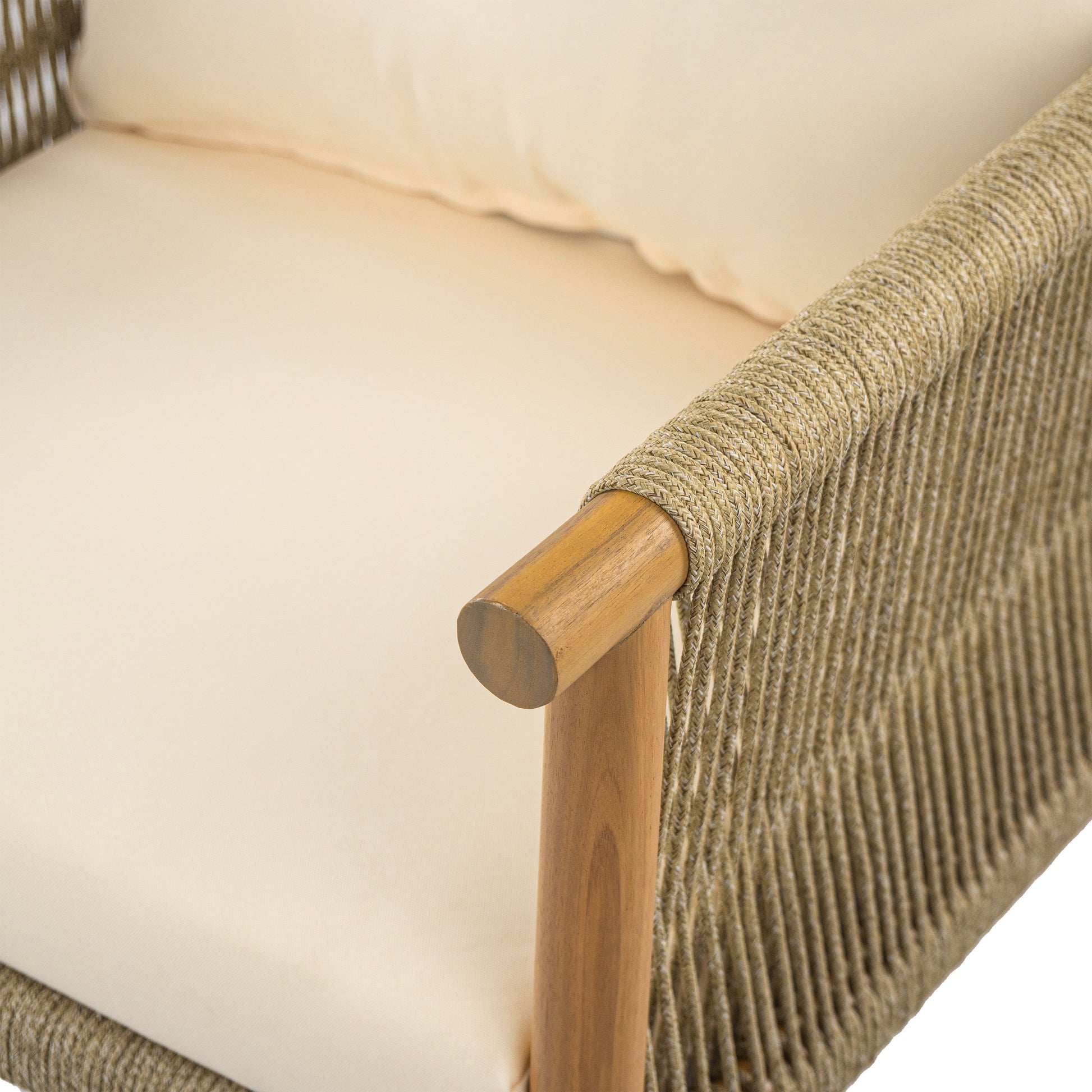 28" Modern Outdoor Woven Lounge Chair with Solid Wood Frame and Comfortable Polyester Cushions, Perfect for Patio, Garden, or Balcony image 9
