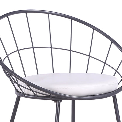 2Pcs Modern Nordic Counter Height Bar Stools, 29.5" Seat Height Industrial Bar Chairs with Curved Hollow Metal Frame Backrest, Padded Faux Leather Seat,Assembly Needed image 10