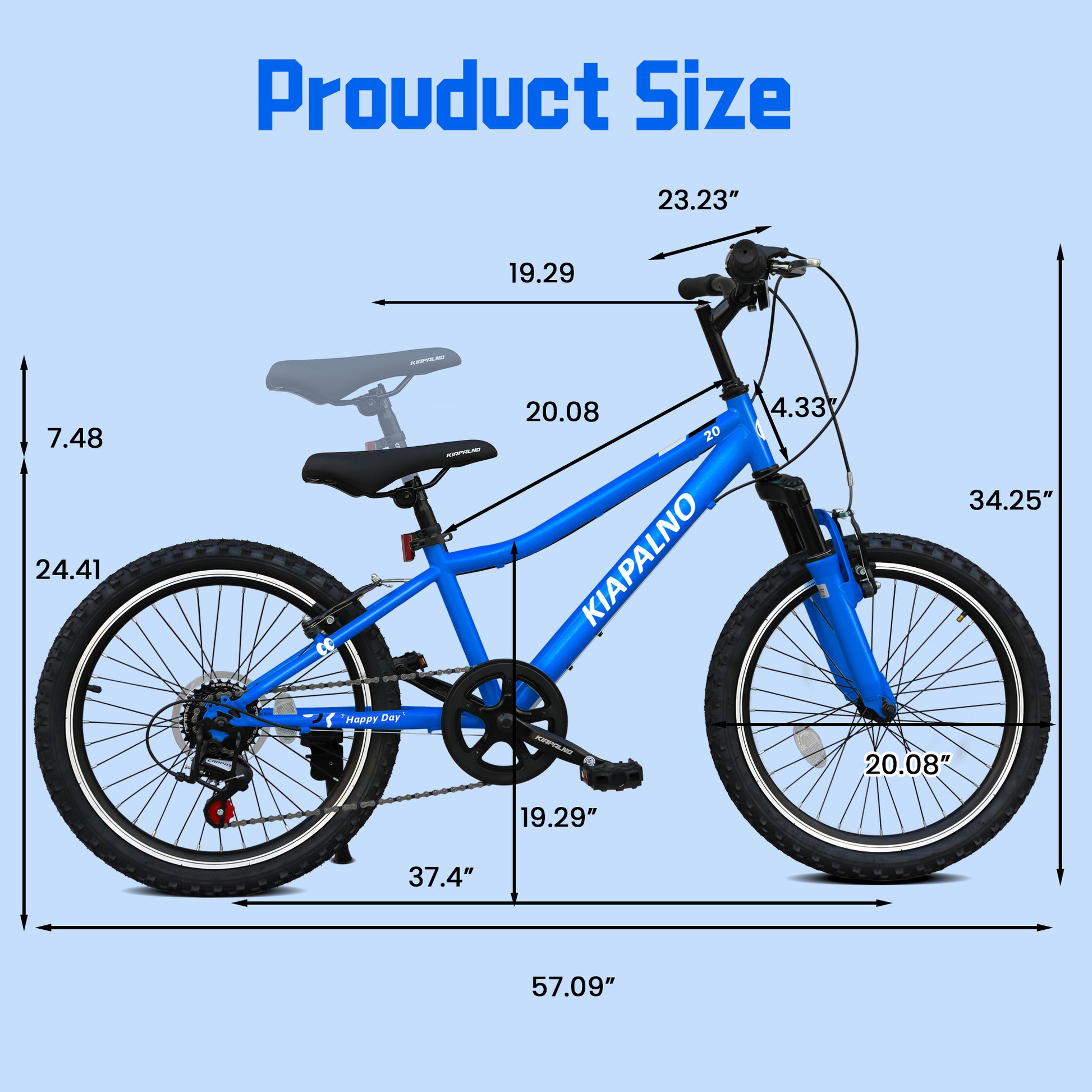 20 Inch Mountain Bike, 7-Speed Adult Dual-Suspension Mountain Bicycle with Sturdy Steel Frame, Excellent Twist Shifting, Dual Handbrake & Adjustable Seat for Men Women image 4