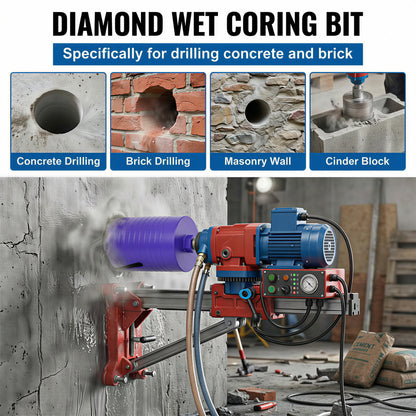 4 inch Diamond Dry Core Drill Bit, Upgraded Welded Core Bits for Concrete with Rebar, Masonry, Brick, Mortar – 5/8"-11 Thread,turbo image 11