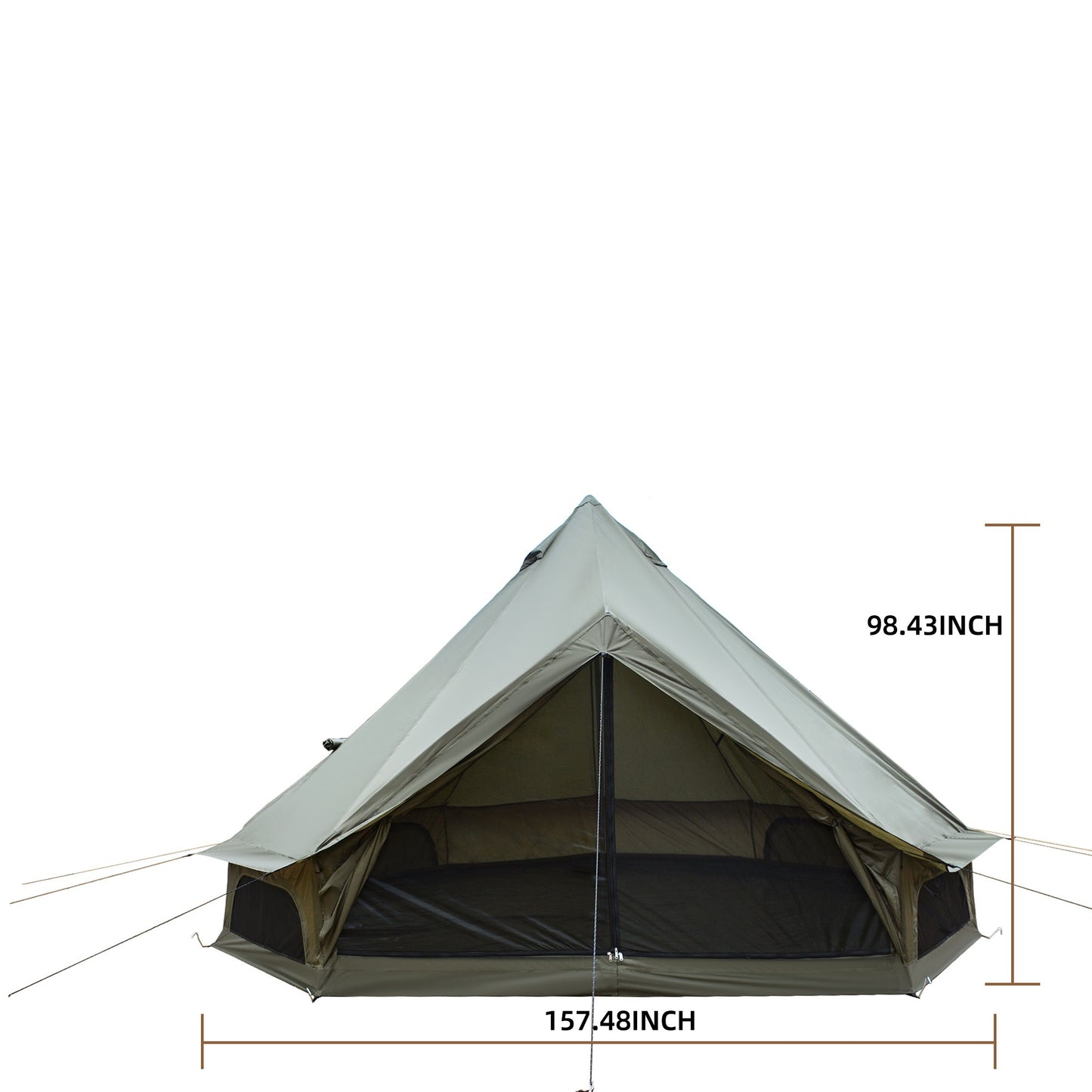 Oxford Bell Tent for Family Camping - Spacious 13.1ft Yurt with Stove Jack, Large Glamping Tents for 4-8 People, 4 Season Oxford Hot Tent Shelter Green image 11