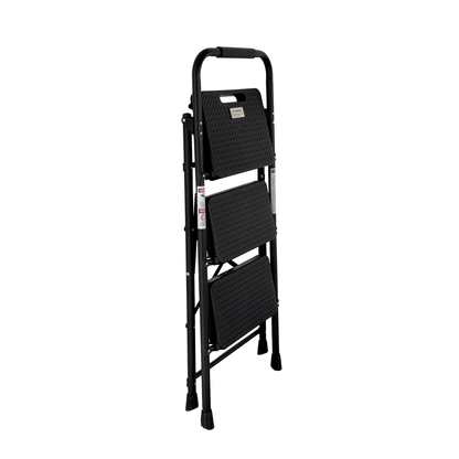 3 Step Ladder, Folding Step Stool with Wide Anti-Slip Pedal, Sturdy Steel Ladder, Lightweight, Portable Steel Step Stool image 2