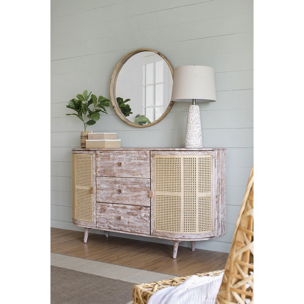 57x16x33" Tv Console With Cane Doors image 3