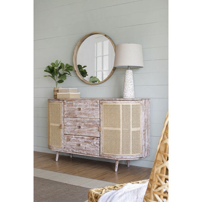 57x16x33" Tv Console With Cane Doors image 3