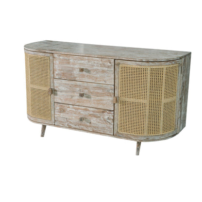 57x16x33" Tv Console With Cane Doors image 2