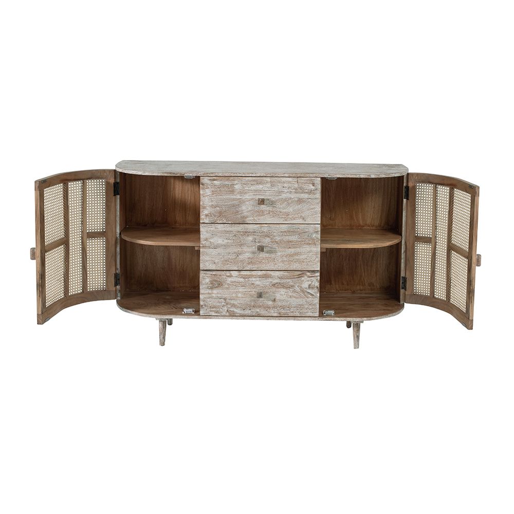 57x16x33" Tv Console With Cane Doors image 4