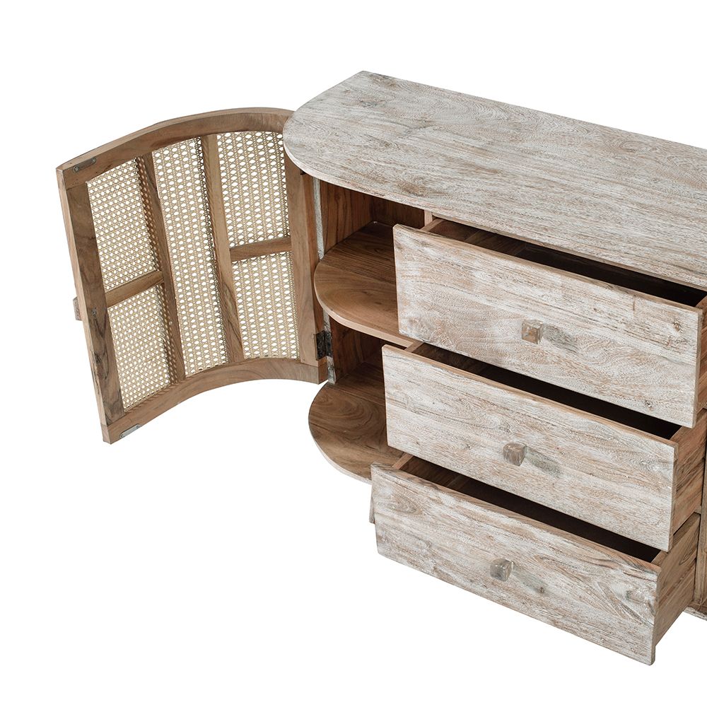 57x16x33" Tv Console With Cane Doors image 7