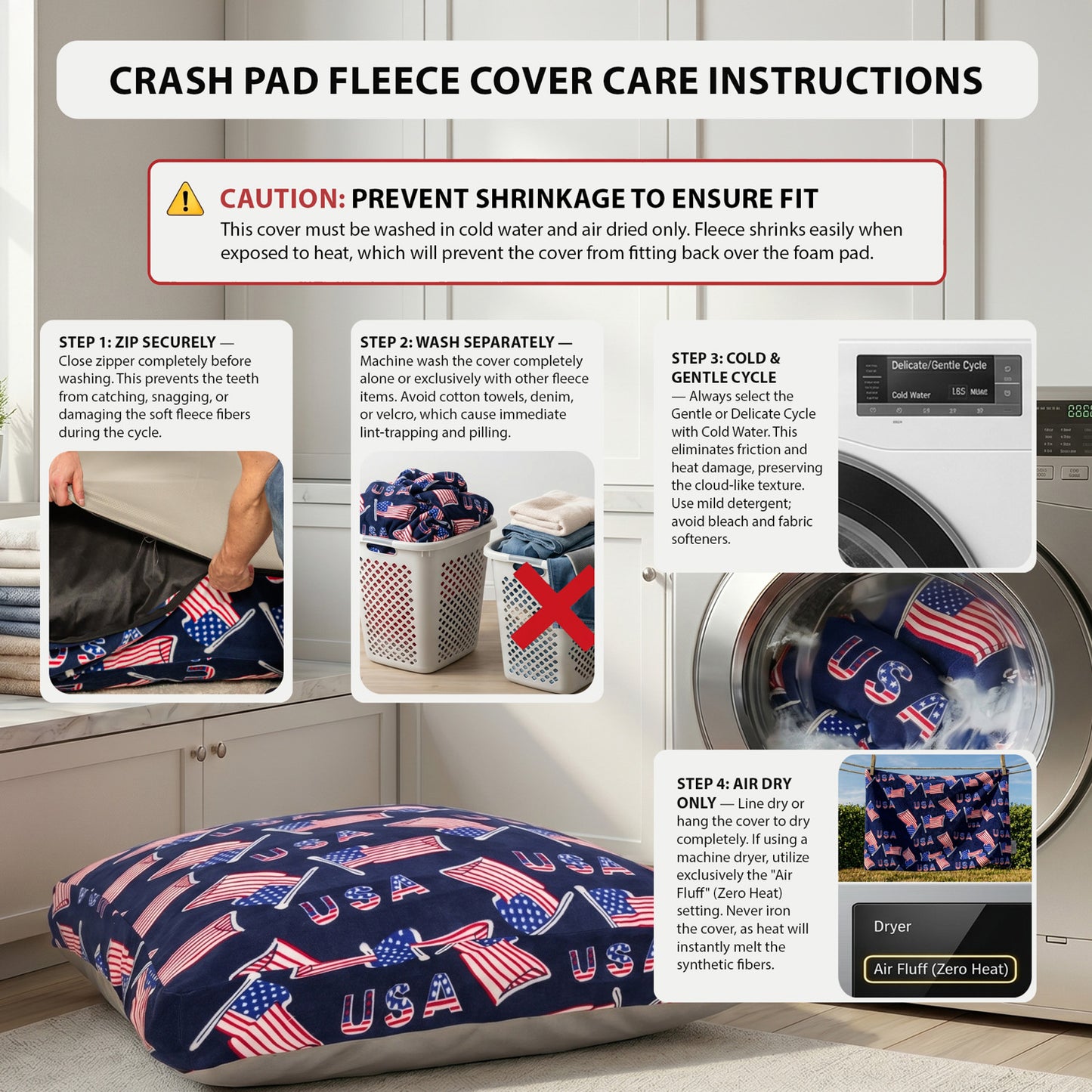 Sensory Crash Pad for Kids & Adult – Crash Mat with Foam Blocks, Removable and washable with Non-Slip Bottom, Fleece Soft Fabric Sensory Pads, Landing Mat for Jumping, Relaxing & Play - 48"x72" image 8