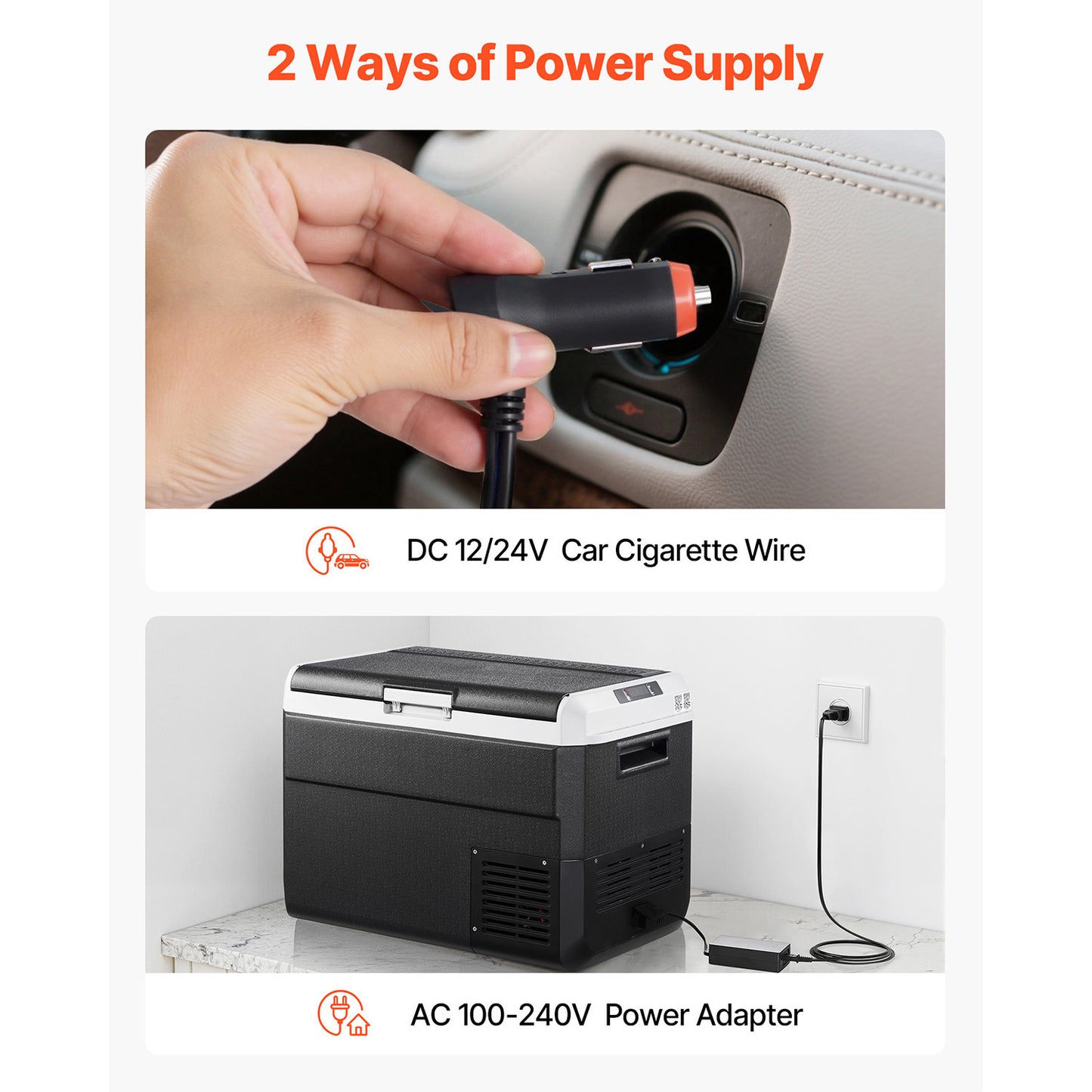 12 Volt Car Refrigerator, 52.8QT/50L Car Fridge, Portable Electric Cooler with -4℉~68℉ Adjustable Temperature, 12/24V DC and 100- 240V AC Compressor Freezer for Outdoor, Camping, Travel, RV image 9