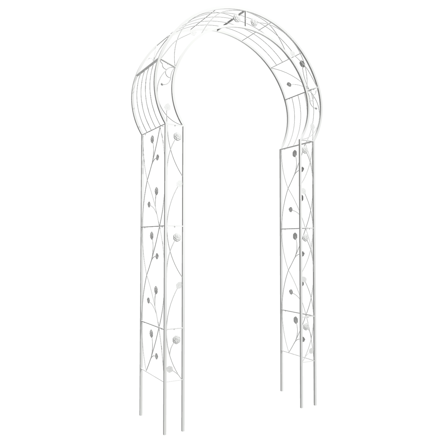 Metal Garden Arch Assemble Freely with 8 Styles Garden Arbor Trellis Climbing Plants Support Rose Arch Outdoor Arch Wedding Arch Party Events Archway Cream White image 5