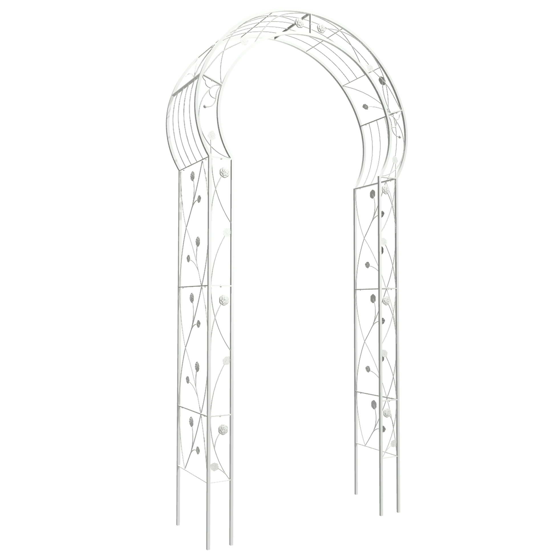 Metal Garden Arch Assemble Freely with 8 Styles Garden Arbor Trellis Climbing Plants Support Rose Arch Outdoor Arch Wedding Arch Party Events Archway Cream White image 5