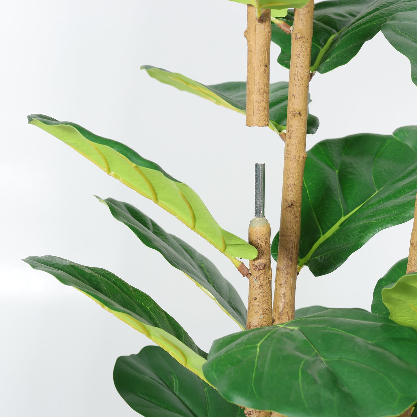 5.2FT Artificial Fiddle Leaf Fig Tree With Decorative White Pot, Real Touch Fake Indoor Plant for Home Office Living Room Corner Decoration, 1pc/set image 9