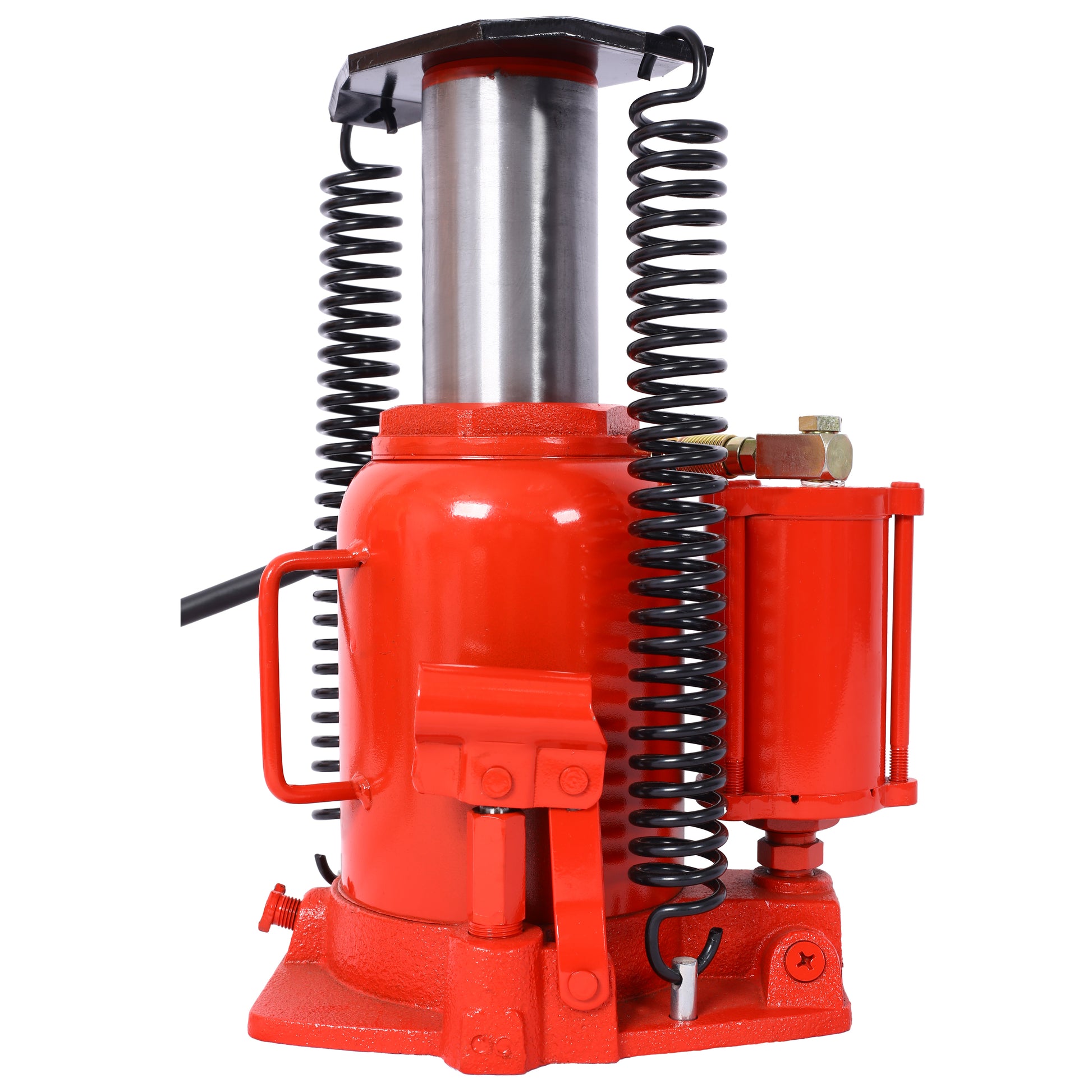 Air Hydraulic Bottle Jack, 32 Ton/70550LBS LBS All Welded Bottle Jack, 10-16.3 inch Lifting Range, Manual Handle and Air Pump, for Car, Pickup, Truck, RV, Auto Repair, Industrial Engineering,Red image 10