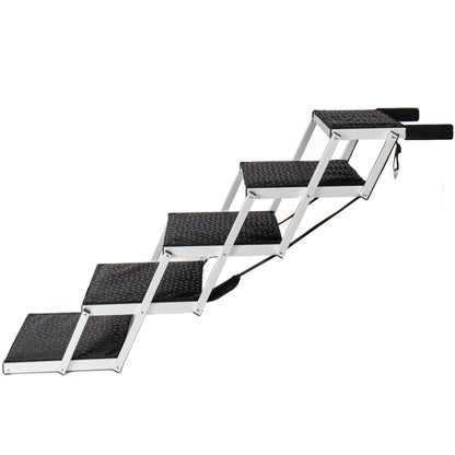 Aluminum Frame Foldable Dog Stairs, 5 Steps Heavy Duty Pet Ramp with Non Slip Surface and Soft Foam Handle, Dogs Stairs for Cars, High Beds, Truck, Supports up to 250 lbs image 7