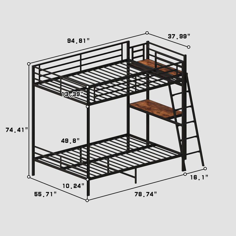 Black full size bunk bed image 7
