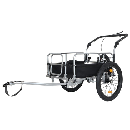 3-in-1 Heavy-Duty Bike Cargo Trailer -Bike Compatible Steel Frame, 110lb Capacity, Convertible Stroller & Pull Cart w/Suspension, 20 *2-3/8" FAT tire image 6