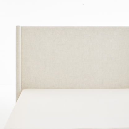 Hosford Upholstered Wingback Bed / Upholstered Wood Base Platform Bed / 52.5" High Headboard / Minimalist / Rusticity / No Box Spring Needed / Queen / Oat Boucle / No Noise image 11