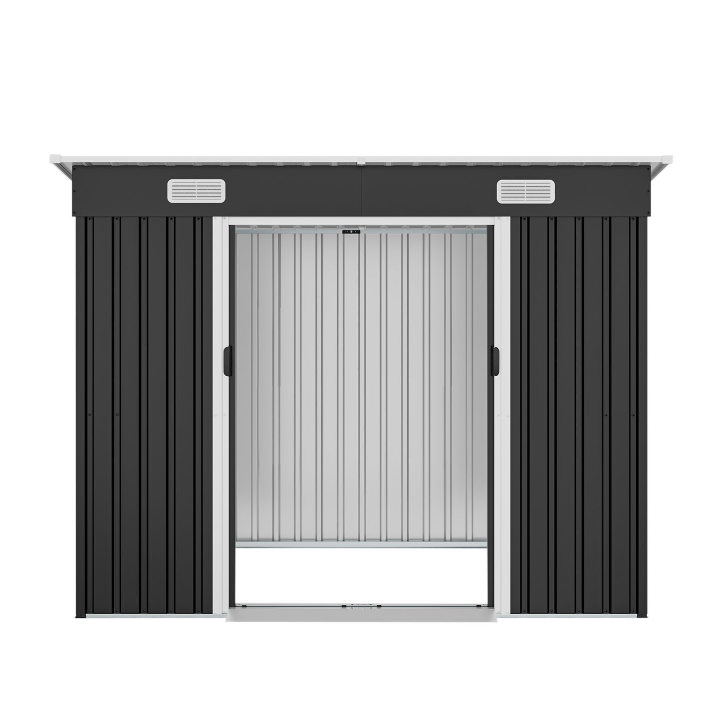 8x4ft Metal Shed, Sliding Door Galvanized Steel Shed with Lock Hole, Air Vents & Threshold, Outdoor Garden Tool Shed(7.84*4.04 FT) image 8