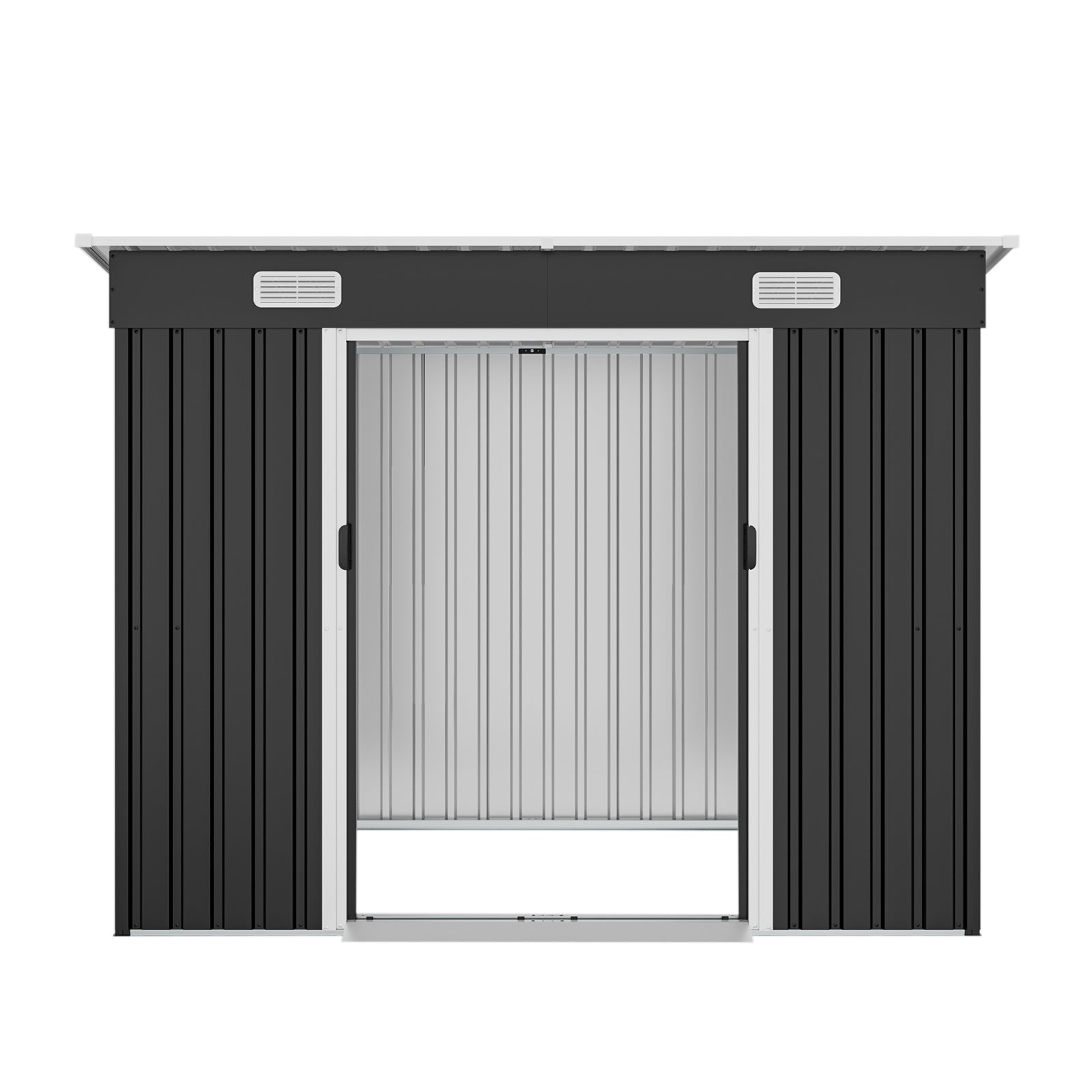 8x4ft Metal Shed, Sliding Door Galvanized Steel Shed with Lock Hole, Air Vents & Threshold, Outdoor Garden Tool Shed(7.84*4.04 FT) image 8