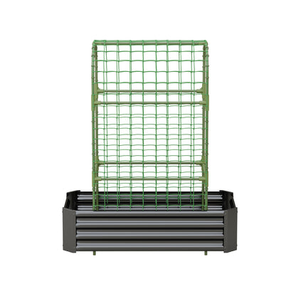 2-in-1 Raised Garden Bed with Trellis - 59" Tall Arch Planter Box for Climbing Plants, Outdoor Galvanized Metal Gardening Bed for Vegetables, Fruits, Flowers (Black, 4x2x1 Ft) image 10