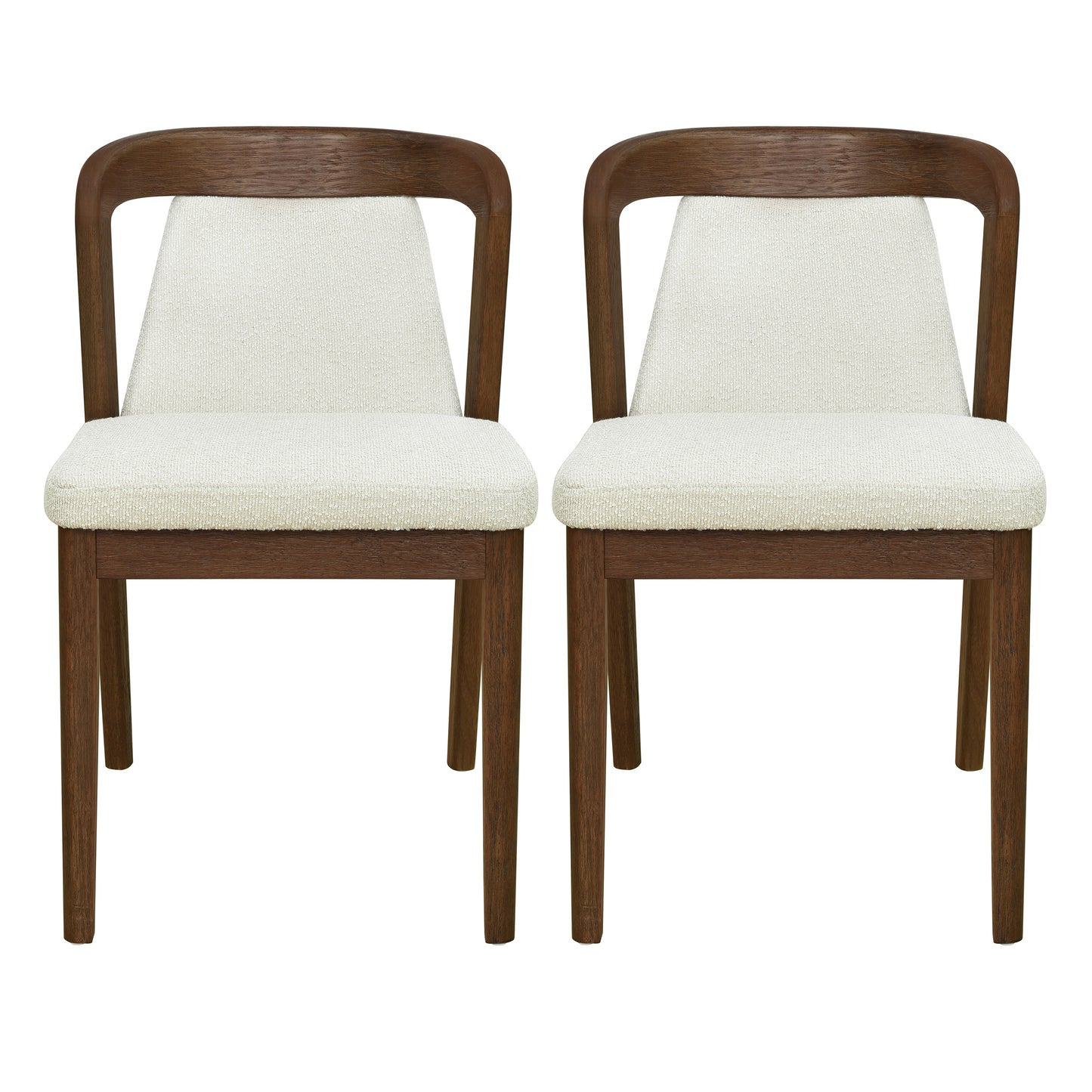 Upholstered Backrest Armless Dining Chairs (Walnut+Camel) image 1