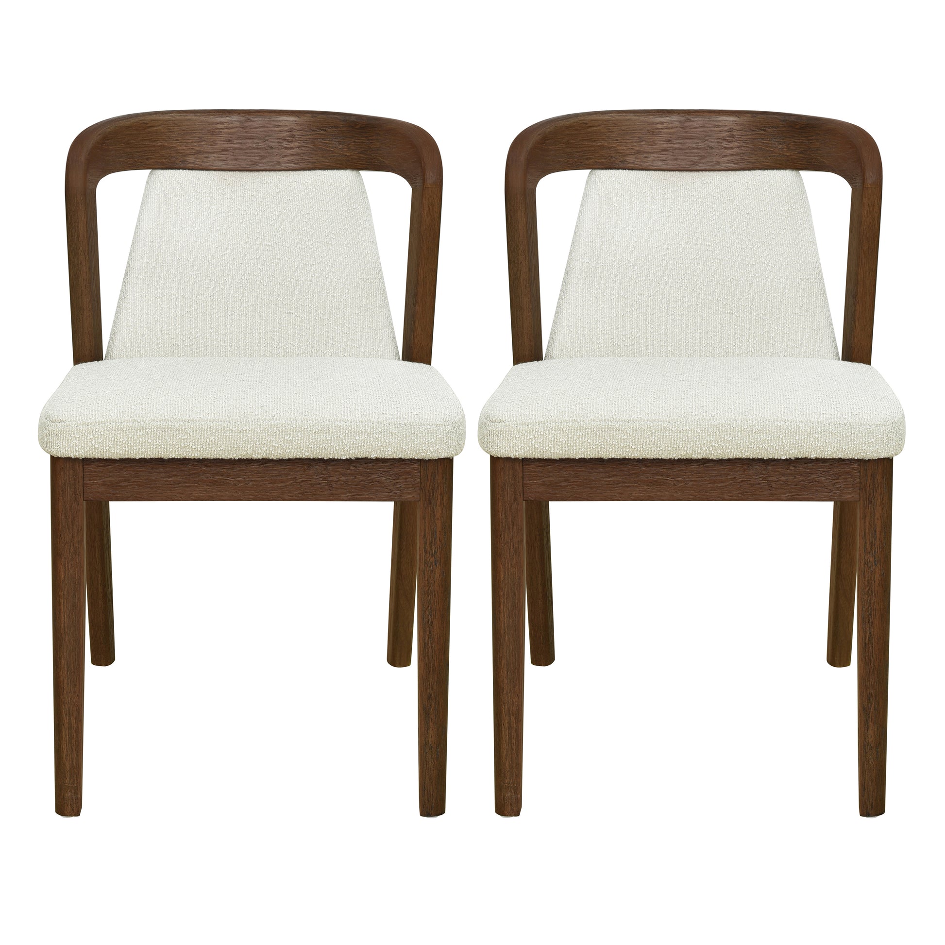 Upholstered Backrest Armless Dining Chairs (Walnut+Camel) image 1