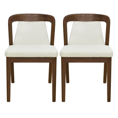 Upholstered Backrest Armless Dining Chairs (Walnut+Camel) image 1