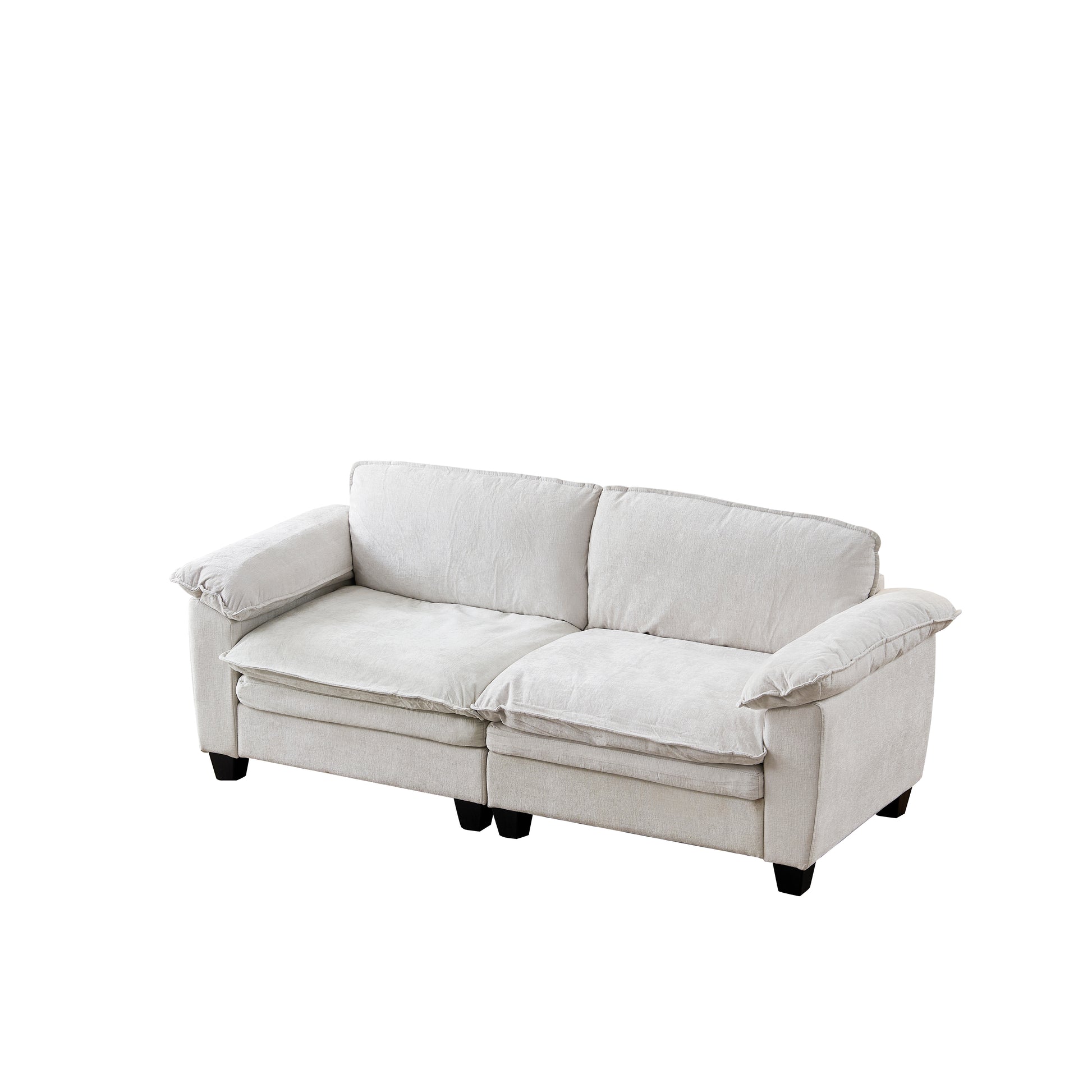 Living Room Furniture Big Loveseat Luxury Couch with Soft Chenille Upholstered Sofa Beige image 9