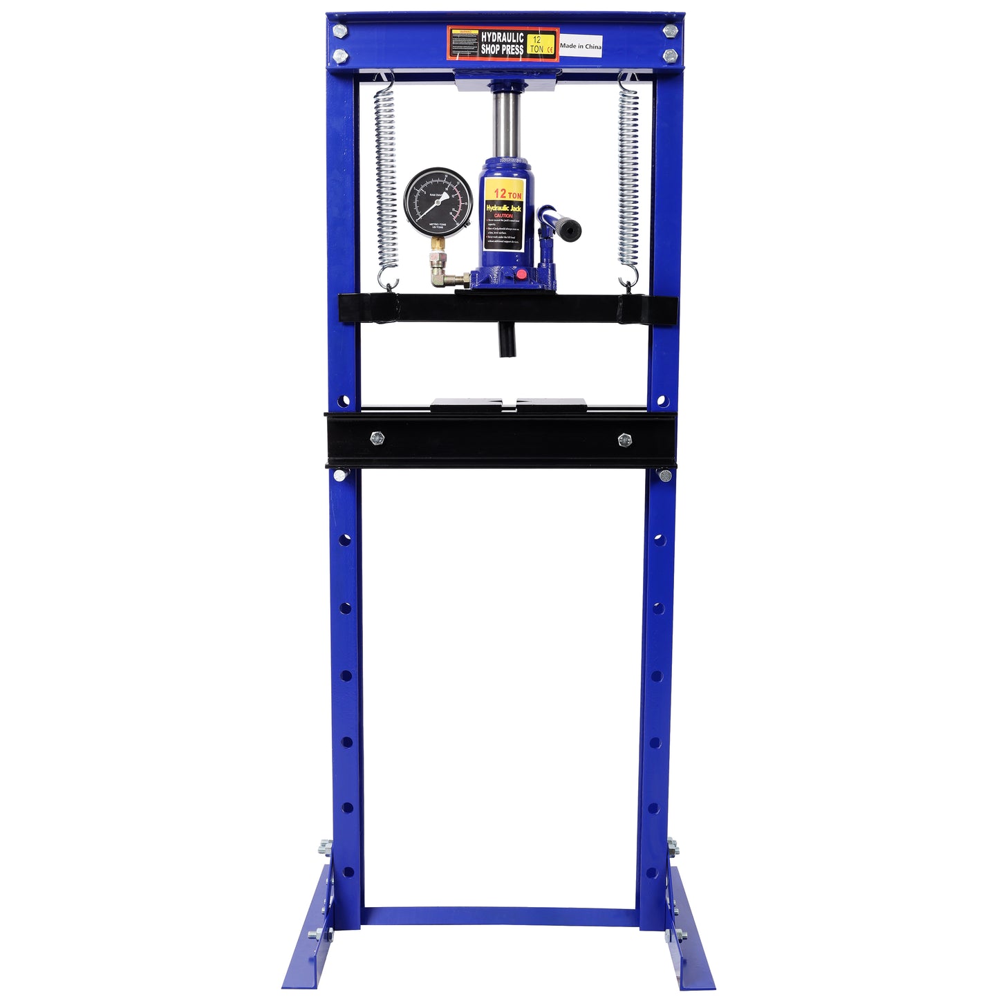 12Ton Bottle Jack Shop Press with Gauge, Bend, Straighten, or Press Parts, Install Bearings, U-Joints, Bushings, Ball Joints, and Pulleys,Blue image 5