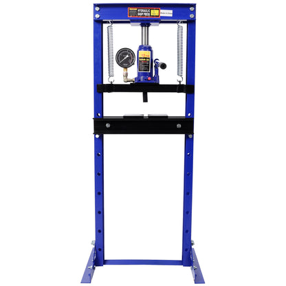 12Ton Bottle Jack Shop Press with Gauge, Bend, Straighten, or Press Parts, Install Bearings, U-Joints, Bushings, Ball Joints, and Pulleys,Blue image 5