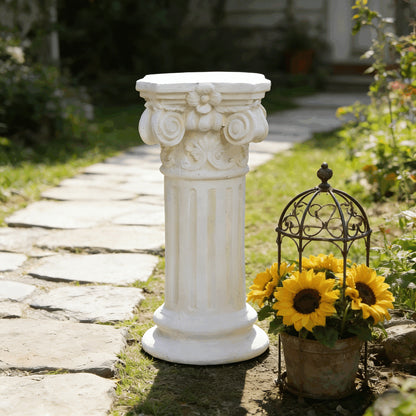 Garden Decorative Column, 15"Retro Elegant White Ancient Greek Style Roman Column, Suitable for Garden Decoration, Suitable for Weddings And Dining Tables, Multifunctional Indoor/outdoor Use, Perfect image 5