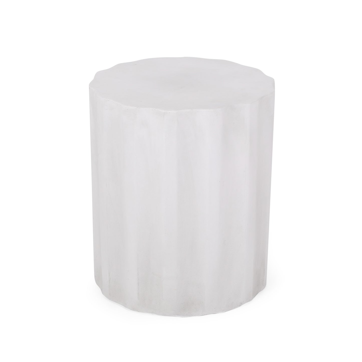 Outdoor LightWeight Concrete Side Table,Antique White End Talbe image 5