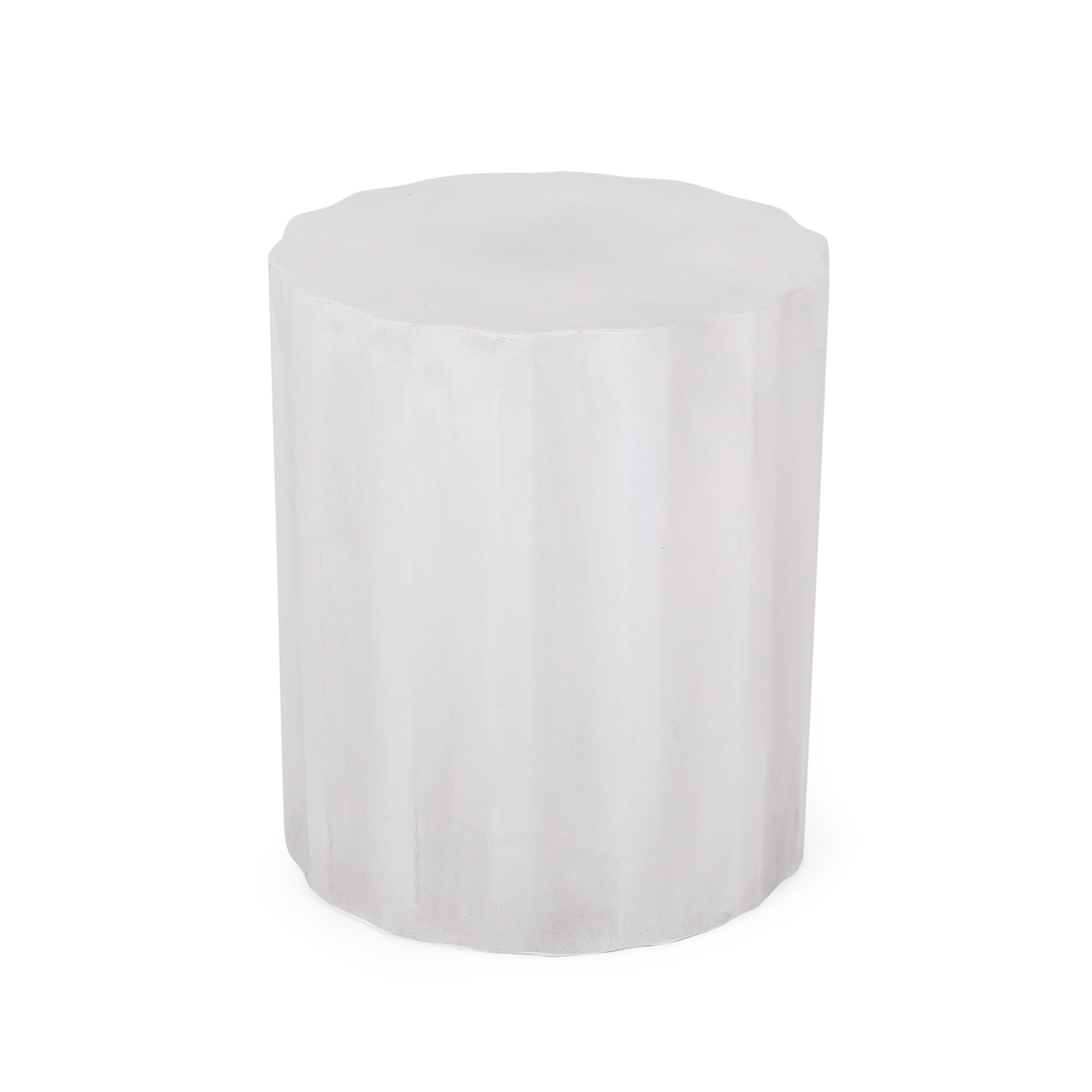 Outdoor LightWeight Concrete Side Table,Antique White End Talbe image 5