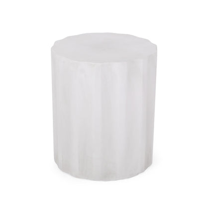 Outdoor LightWeight Concrete Side Table,Antique White End Talbe image 5