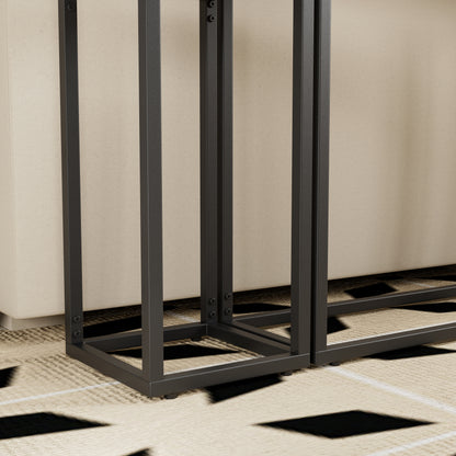 Narrow console table, high-end edge wrapped foyer table, entrance, industrial corridor table, living room, foyer, rural brown and black image 6