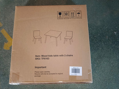 Kids Table and 2 Chairs Set, 3 Pieces Toddler Table and Chair Set, Wooden Activity Play Table Set (White) image 12