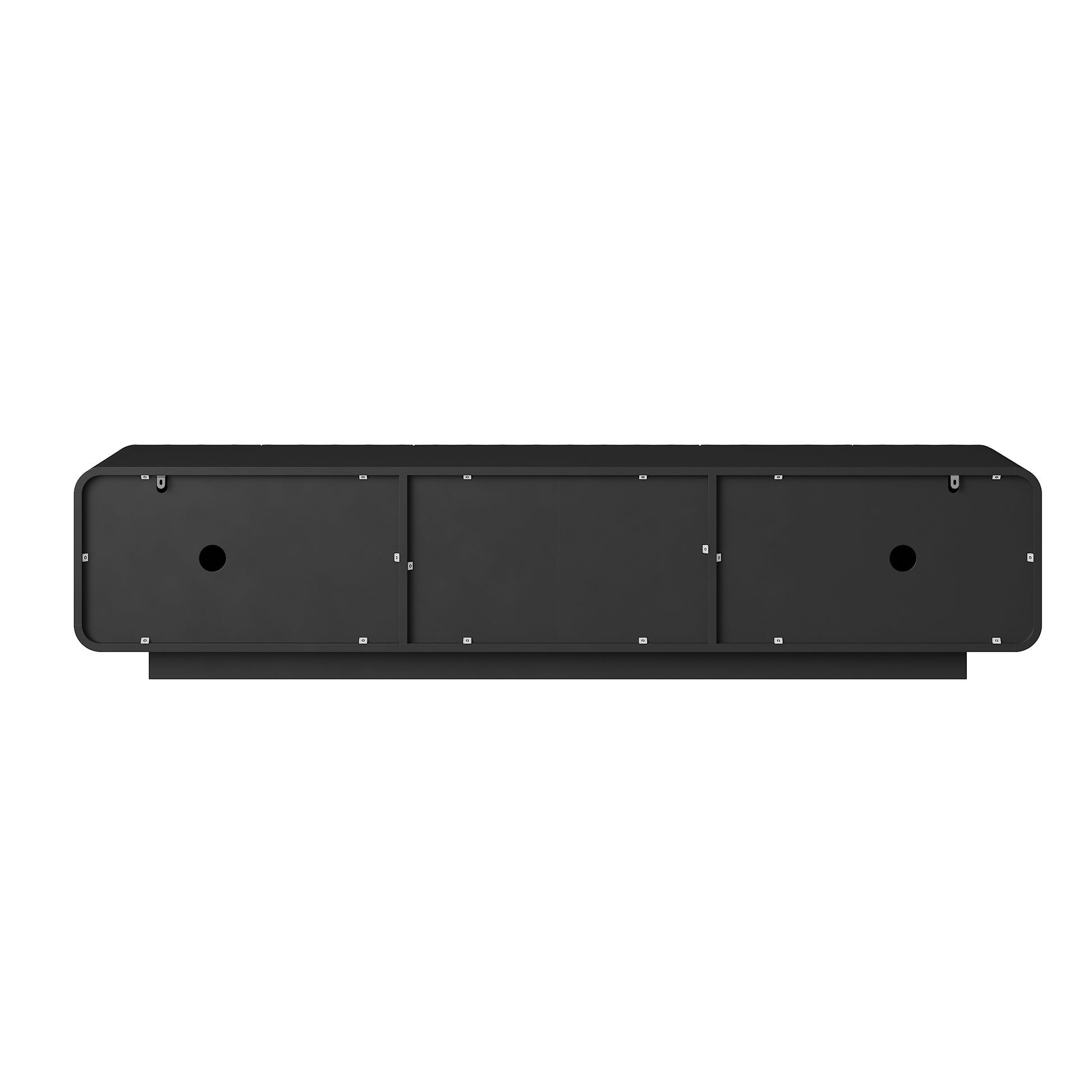 70''Tv Console With Modern Unique Spiral Wave Design With Storage Cabinet And 2 Drawers Tv Stand For Living Room, Bedroom, Black image 9