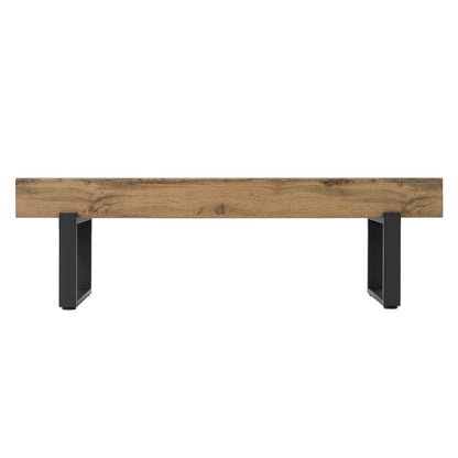 59" Wood Bench for Bedroom End of Bed, Farmhouse Indoor Kitchen Table Benches,Versatile Modern Shoe Bench for Entryway, Natural image 6