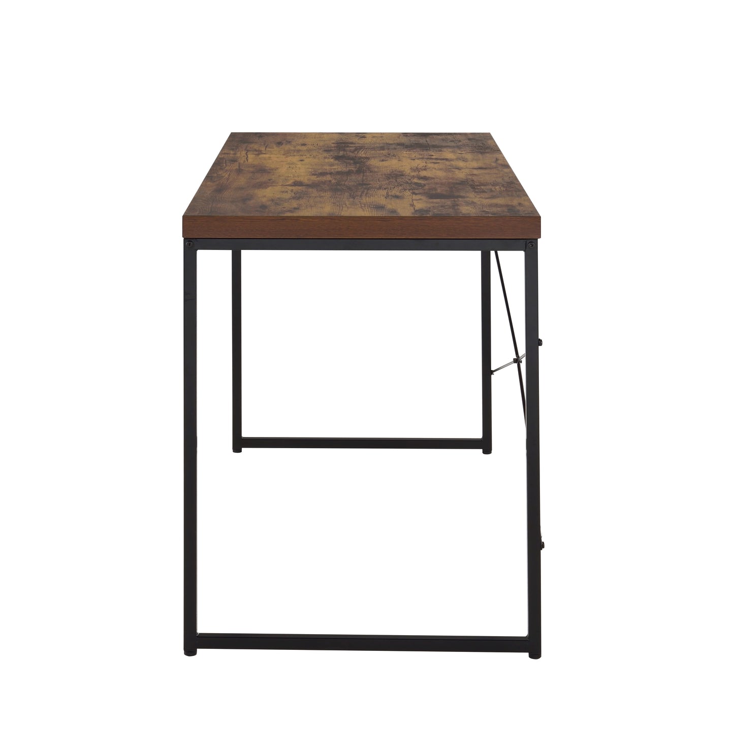 Bob Weathered Oak & Black Finish Writing Desk/Dressing Table/Game Table/Small Dining Table w/ Metal Legs image 4