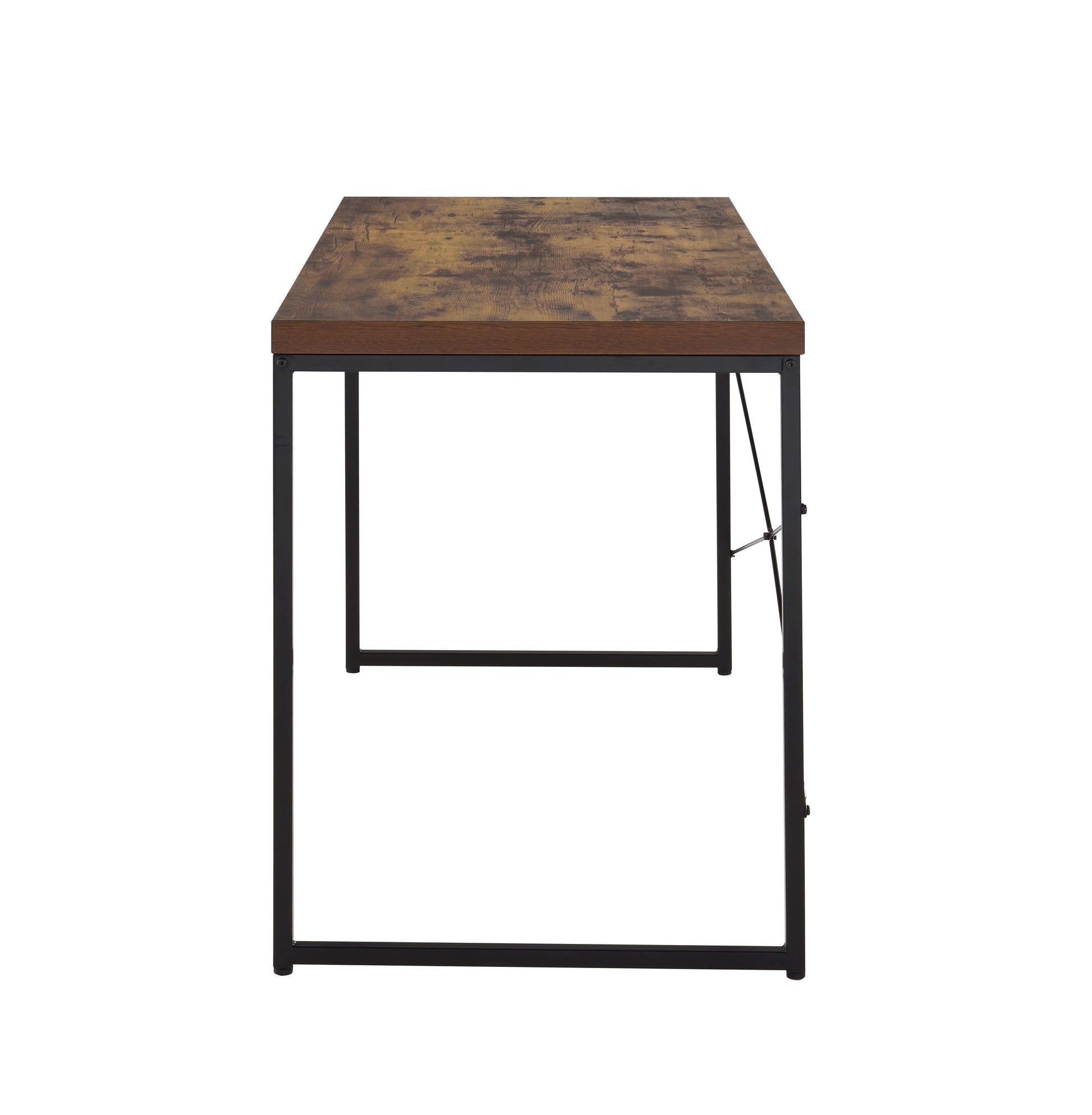 Bob Weathered Oak & Black Finish Writing Desk/Dressing Table/Game Table/Small Dining Table w/ Metal Legs image 4